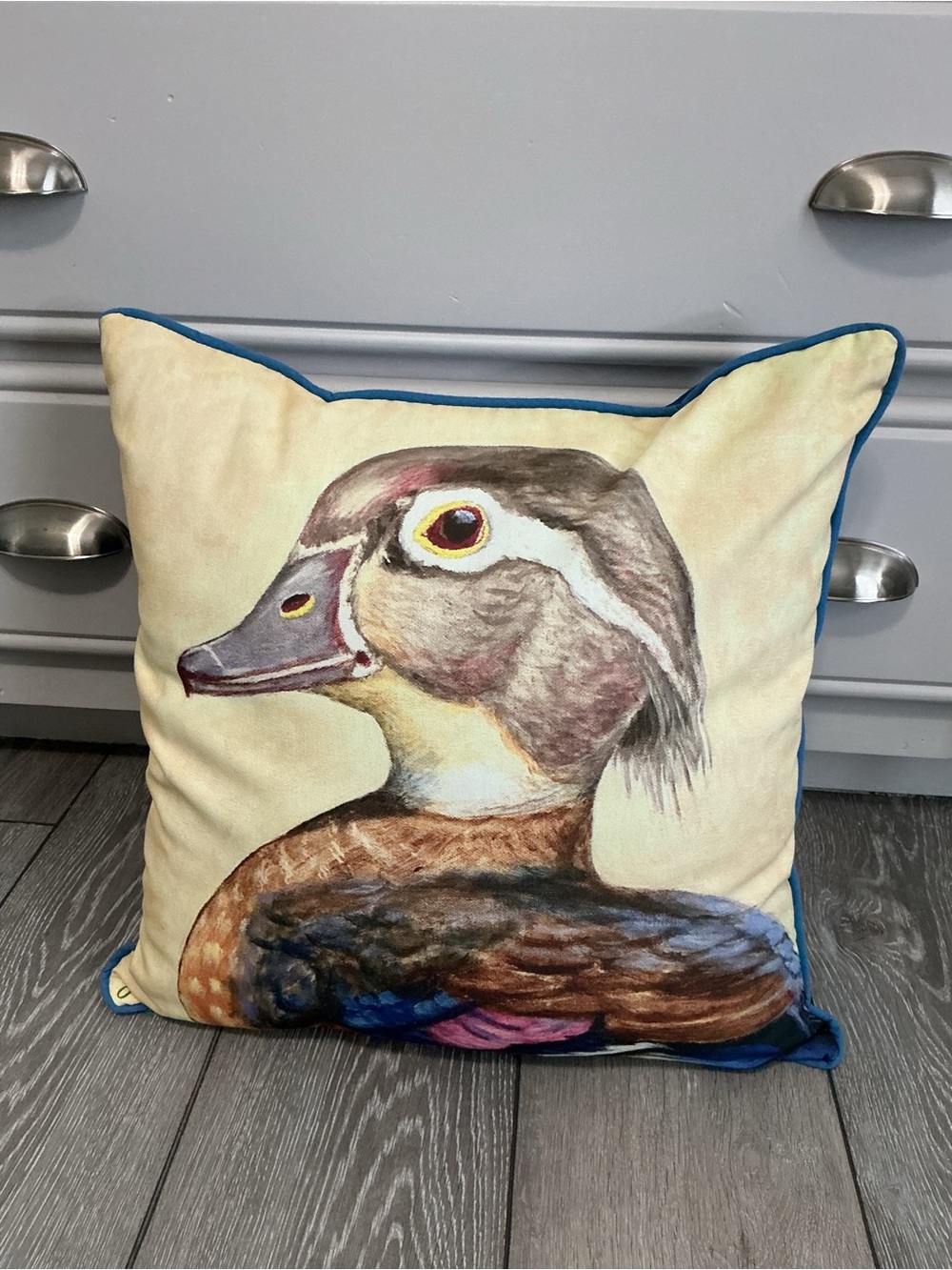 BETSY DRAKE Mrs. Wood Duck Outdoor Pillow